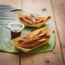 100x wooden boat eco-friendly fingerfood dish disposable counter disposable W4N9