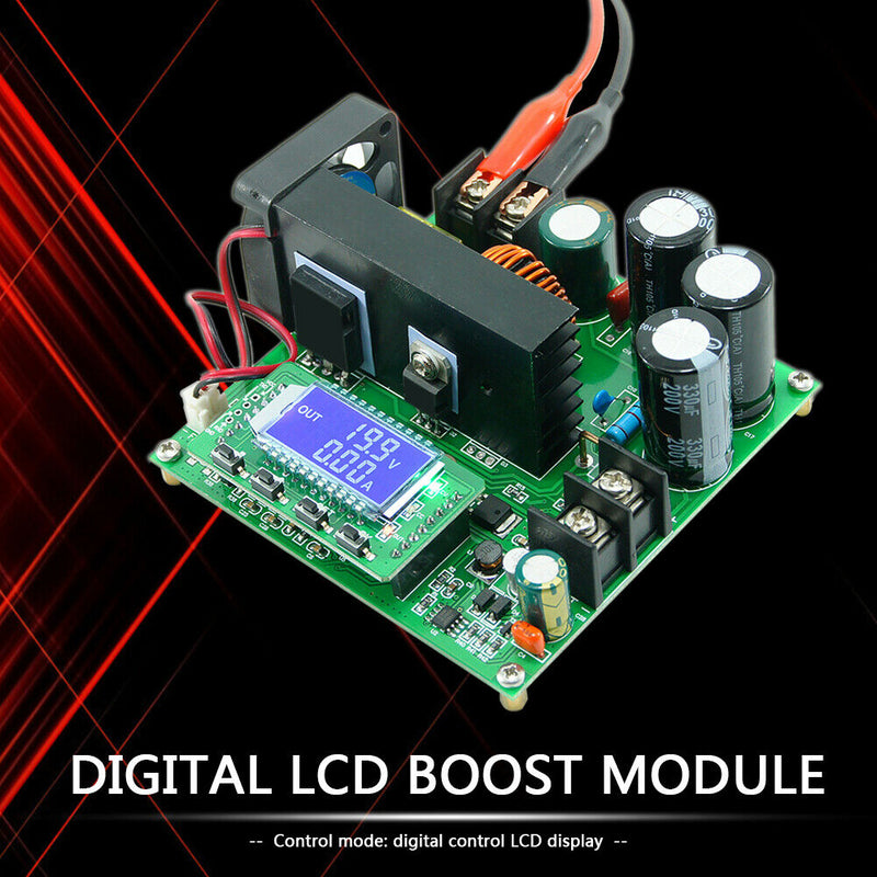 900W 15A DC-DC Boost Power Converter 8-60V to 10-120V CC CV Step Up Module