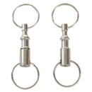 2 pieces Removable Double Keychains Iron nickel double detachable keychain  R8W1