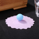 Silicone Cup Lid Transparent Heat-resistant Dustproof Reusable (Blue Heart) A