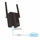 Wireless WiFi Repeater 300Mbps Dual Antenna WiFi Range Extender (EU Black) A