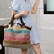 Women Canvas Stripes Shoulder Totes Messenger Big Capacity Shopping Handbag A#S