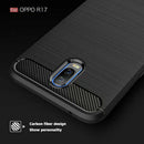 Soft TPU Bumper Case for OPPO R17 Brushed Carbon Fiber Back Cover Dark Blue