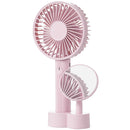 Mini Portable Handheld Fan With Makeup Mirror, 2000mah Rechargeable Battery