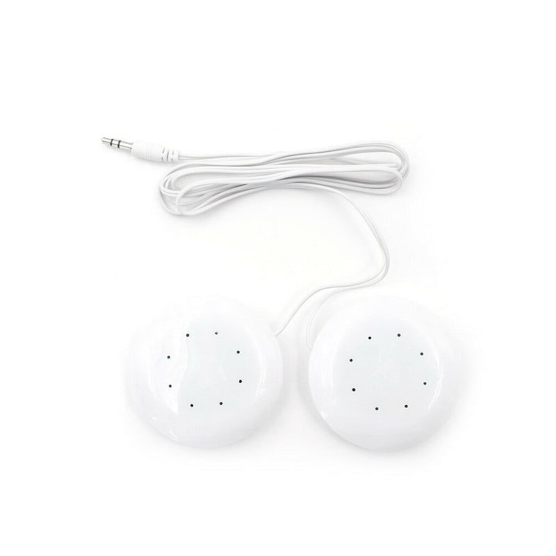 Mini White Dual Stereo 3.5mm Pillow Speaker For MP3 MP4 Player Phone CD Rad ï¼D