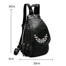 Embroidery Flowers Women Backpack Small Soft Pu Leather Backpacks for Girls