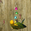 5pcs Bulk Bird Parrot Toys Hanging Bell Pet Cage Hammock Swing Wooden L BOO