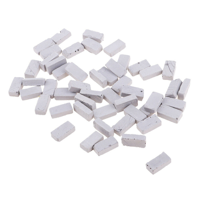1/16 Scale House Wall Building 50x Gray Bricks 1.7x0.9cm for Sand Armor Land