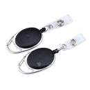 2X Retractable Reel Recoil ID Badge Lanyard Name Tag Key Card Holder Belt Clip