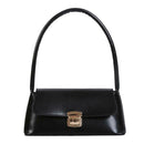 Classic Women Handbag PU Leather Retro Shoulder Bag Shopping Totes (Black)