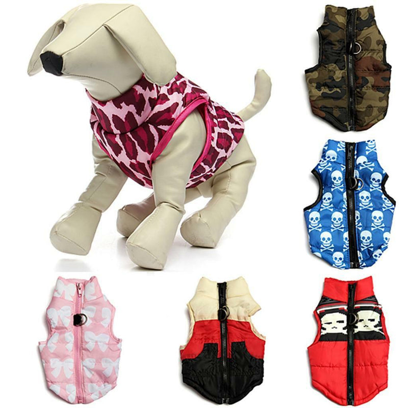 Camouflage Dog Puppy Coat Warm Padded Vest Jacket Puppy Clothes Apparel M