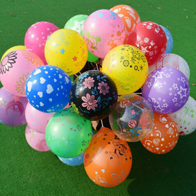 10pcs 12inch Latex Printed Balloon Celebration Party Wedding Birthday Kids LJ