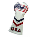 Golf Woods Headcover 460cc PU Leather Case Golf US Flag Putter Cover USA Party
