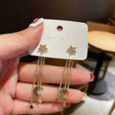 2021 Crystal Star Moon Long Tassel Chain Earrings Women's Drop Dangle Jewelry US