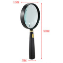 Clear 90mm Dia Lens Jewelry Loupe 5X 10X Magnifier Glass Black - Fixed E7S6