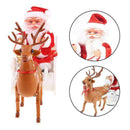 Christmas Santa Claus in Sleigh with Reindee Deer Ornaments Sales Gifts Hot R9H6
