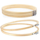 6 Pieces 10 Inch Embroidery Hoops Wooden Round Adjustable Bamboo Circle Cro A3X8