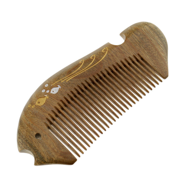 Wooden Green SandalWood Scent Natural Hair & Beard Comb Stylish   Carved