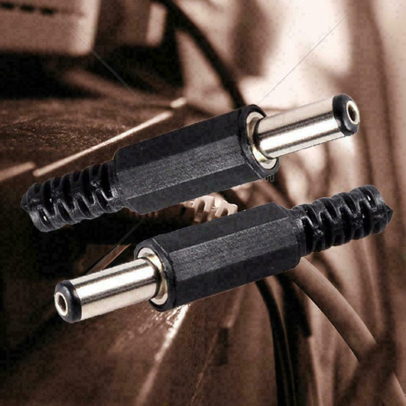 10Pcs 55 x 21mm Male Solder DC Barrel Tip Plug Jack ConnectorsA Straight F9 L4Q1