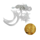 LED Twinkle Moon Star Window Curtain Fairy Lights Display Warm White Romantic