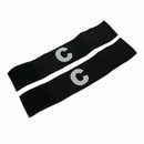 Hook Loop Closure Stretchy Team Tension Captain Armband 2pcs Black