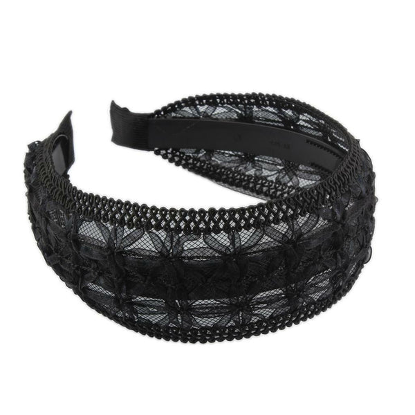 Gothic Lace Headband Flower Head Band Hoop Headpiece Hair Wrap Black 5.4cm