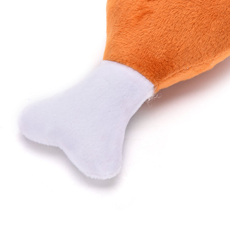 Baquetas masticar juguete mascota chirriante de la pierna de pollo de peluch 3C