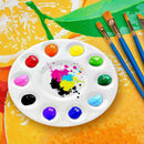 10Pcs Nylon Hair Artist Paint Brush w/ Mixing Palette Tray for Painting Acrylic