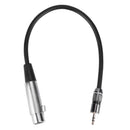3pin XLR Female to 3.5mm TRS Male Cable Audio Adapter Cable Metal Connector A