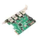 Super Speed 4 Ports Pcie To Usb 3.0 Expansion Card With 15 Pin Sata Power C