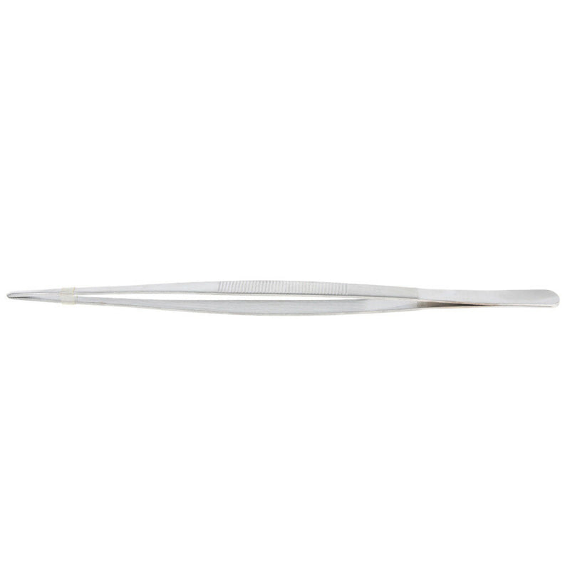 Stainless Steel Straight Tweezers, Serrated Tip Forcep, Laboratory, 300mm