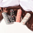 Fashion Floral Cloth Lipstick Case Holder With Mirror Inside & Snap-On Closur JR