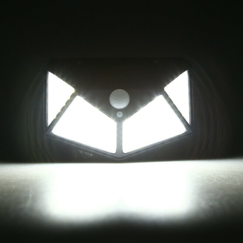 100 LED Solar Power Wall Light Intelligent Light-sensing Control 120 degree