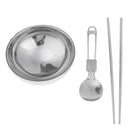 Portable Travel Set Stainless Steel Bowl Chopsticks Spoon Camping Tableware Set