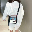 Transparent PVC Shoulder Messenger Bag Unisex Casual Crossbody Bags (Red)