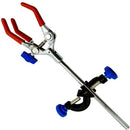 Lab Clamp 3 Prong Finger Style Rubber-Coated Head a Black Laboratory Stand