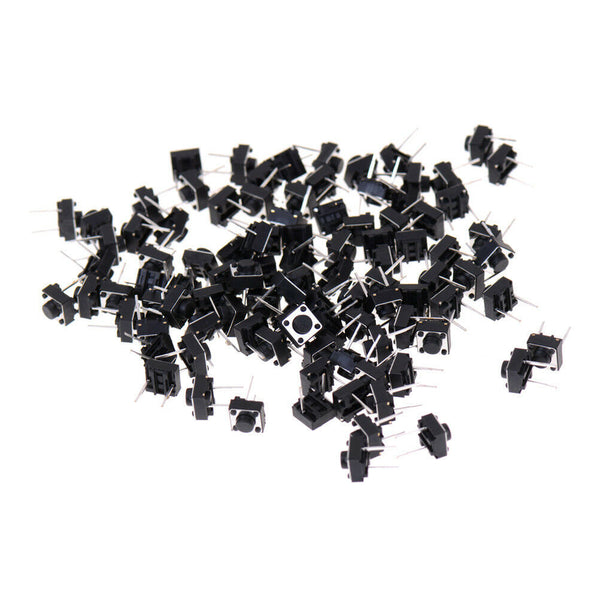 100pcs 2pins Tactile Push Button Switch Tact Switch 6X6X5mm Momentar Ew