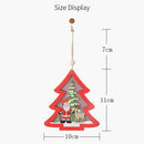 Christmas Tree Decorations Festival Led Light Wood Car Star for Home Hangin