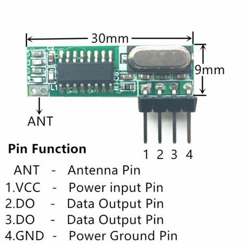 1 Set 433Mhz Superheterodyne RF Receiver Transmitter Module Kits With 2 Antennas