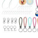 146pcs Leather Tassel Keychain Charms Jump Rings Acrylic Keyrings Blanks Crafts
