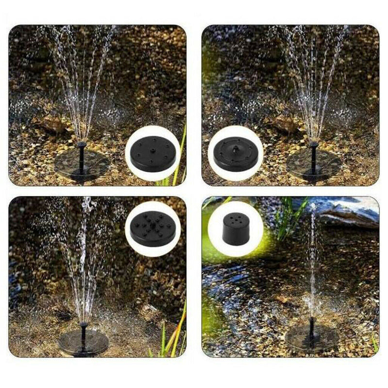 Solar Fountain Pump with LED Lights Water Pump Fountain for Bird Bath,