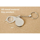 Portable 8X Folding Key Ring Magnifier with Key Chain Daily Magnifying Tool