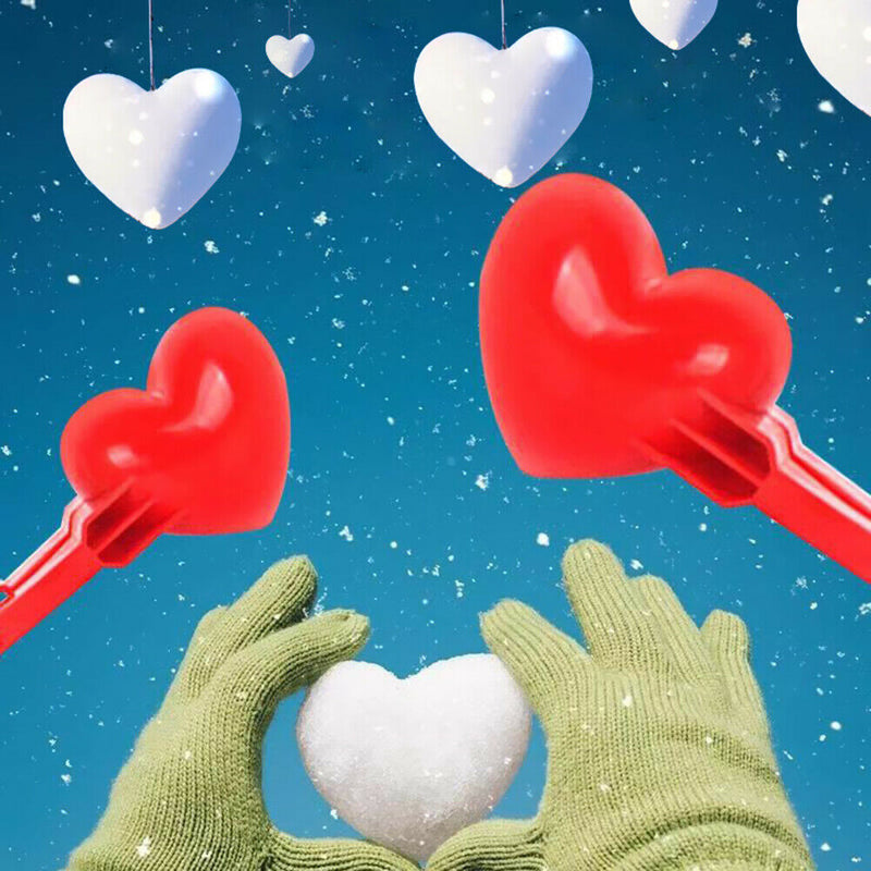 Heart-shaped Snowball Clip Funny Snowball Mold Kids Outdoor Toys (34x8cm)