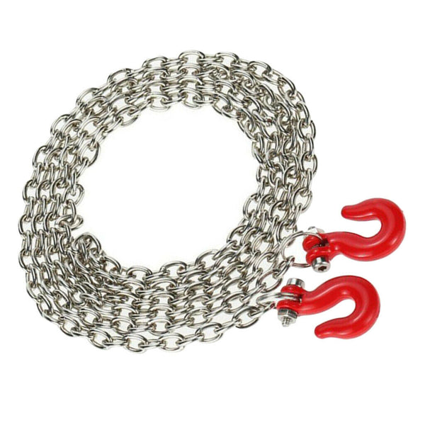 Pair Of Tow Chain W/ Trailer Hook For 1:10 Axial SCX10  D90 RC Crawler