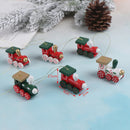 6PCS/Set Christmas Tree Decorations Wood Painted Train Heads BX