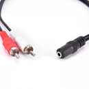 2-RCA Cable Male Plug to 3.5mm Female Aux Audio Headphone Jack ConverterAdap Ew
