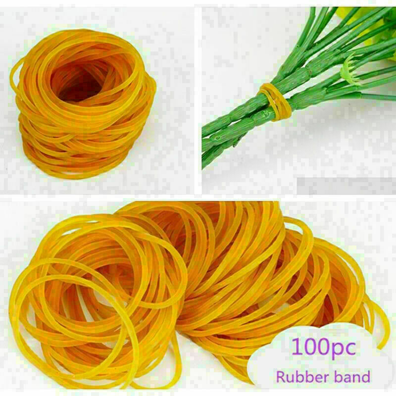 100pcs Rubber Band Office Supplies Ponytail Holder Band Elastic Ties X7K6 W R5Q0