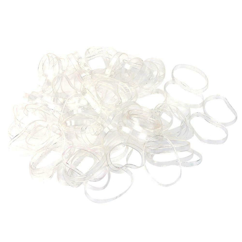 500pcs/Lot Disposable Clear Kids Rubber Band Thick Girl Hair Loop Accessory