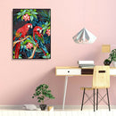 Painting By Numbers Kit DIY Parrot Flower Hand Paint Canvas Oil Art Picture