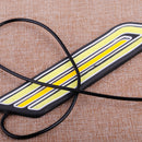 2PCS COB Flexible DRL Car Daylight LED Daytime Running Light Strip White+Yellow